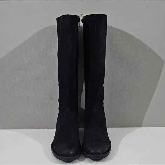 Born Hayden Knee High Boot Womens 6.5 Black Leather Tall Riding NEW