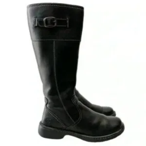 Born tall equestrian riding leather boots size 8 side zip buckle hardware