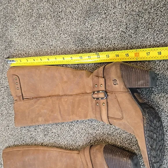 Born Women Tall Riding Leather Knee-High Boots Heels Shoes Boots Sz 8.5