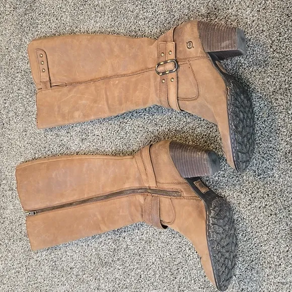 Born Women Tall Riding Leather Knee-High Boots Heels Shoes Boots Sz 8.5