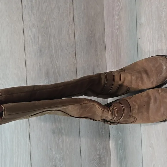 Born Women Tall Riding Leather Knee-High Boots Heels Shoes Boots Sz 8.5