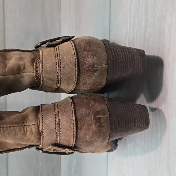Born Women Tall Riding Leather Knee-High Boots Heels Shoes Boots Sz 8.5