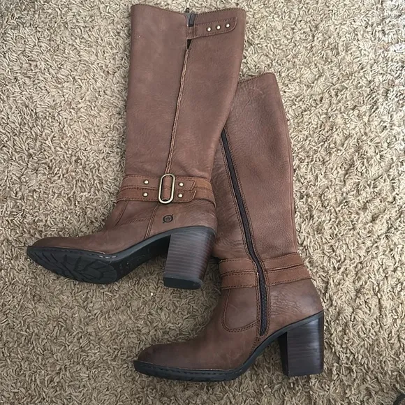 Born | Women’s D51206 NOLAH Equestrian Brown Leather Riding Boots | 7