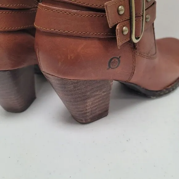 Born Womens Leather Tall Riding Boots Size 9.5 US 41 EU Brown Saddle Equestrian