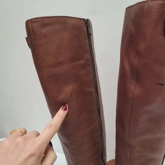 Born Womens Leather Tall Riding Boots Size 9.5 US 41 EU Brown Saddle Equestrian