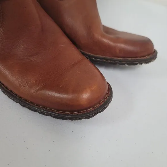 Born Womens Leather Tall Riding Boots Size 9.5 US 41 EU Brown Saddle Equestrian