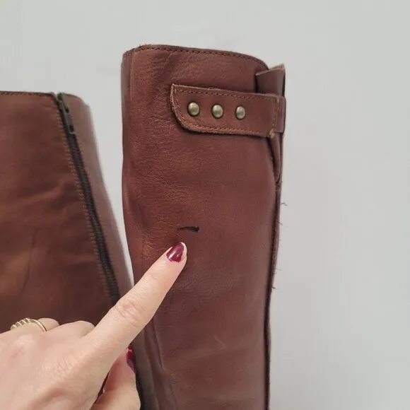 Born Womens Leather Tall Riding Boots Size 9.5 US 41 EU Brown Saddle Equestrian