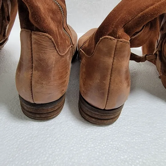 Borne Boots Cook Leather and Suede Brown Riding Boots Women's size 8.5 M