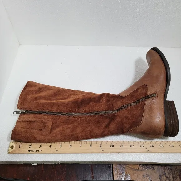 Borne Boots Cook Leather and Suede Brown Riding Boots Women's size 8.5 M