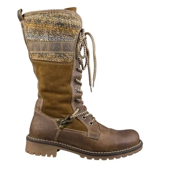 Boss &amp; Co Women’s Caird Brown Leather Sherpa Lined Winter Boot Size 37 US 6/6.5