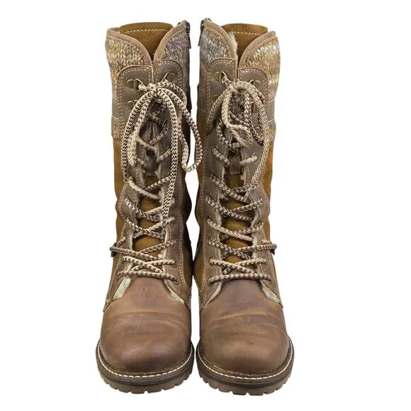 Boss &amp; Co Women’s Caird Brown Leather Sherpa Lined Winter Boot Size 37 US 6/6.5