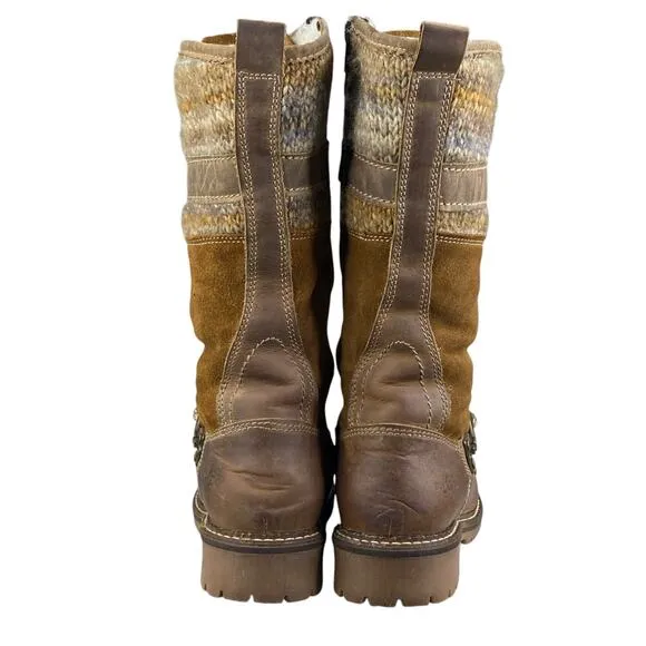 Boss &amp; Co Women’s Caird Brown Leather Sherpa Lined Winter Boot Size 37 US 6/6.5