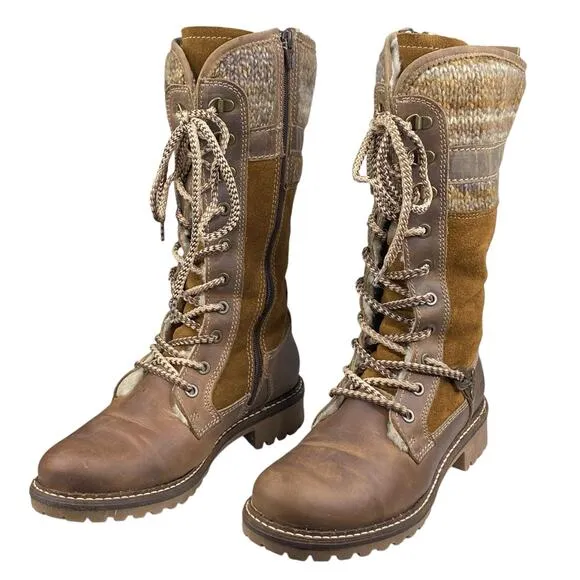 Boss &amp; Co Women’s Caird Brown Leather Sherpa Lined Winter Boot Size 37 US 6/6.5