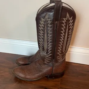 Boys Brown Leather Cowboy Boots Size 6