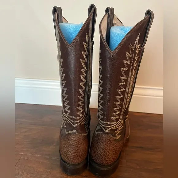 Boys Brown Leather Cowboy Boots Size 6