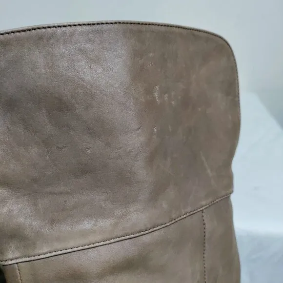 BP Genuine Leather Pull On Western Equestrian Knee High Boots Matted Brown 8.5M