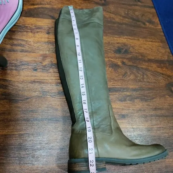 BP Genuine Leather Pull On Western Equestrian Knee High Boots Matted Brown 8.5M