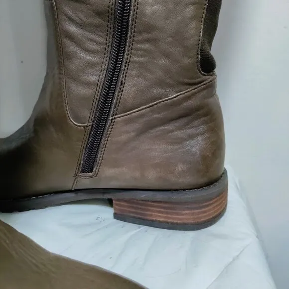 BP Genuine Leather Pull On Western Equestrian Knee High Boots Matted Brown 8.5M