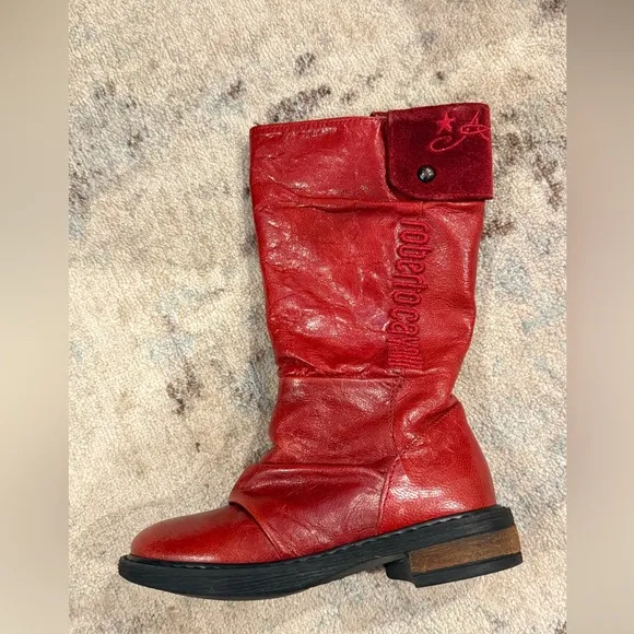 Brand new leather Roberto Cavalli boots / size 25