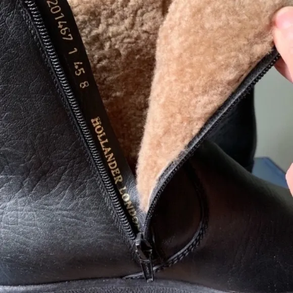 Brand New Men's Leather Upper Fur Lined Zip Winter Boots