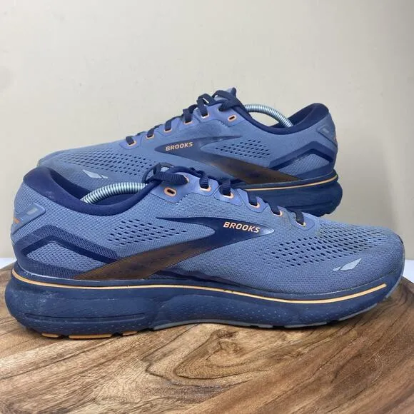 Brooks Ghost 15 Flintstone Oak Womens Blue and Orange Mens Size 13 Running Shoes