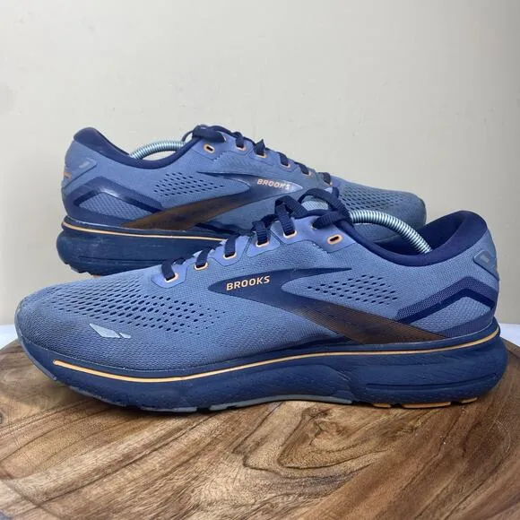Brooks Ghost 15 Flintstone Oak Womens Blue and Orange Mens Size 13 Running Shoes