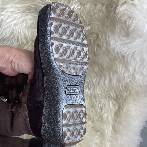 Brown Winter Rain Boots with Plush Fur