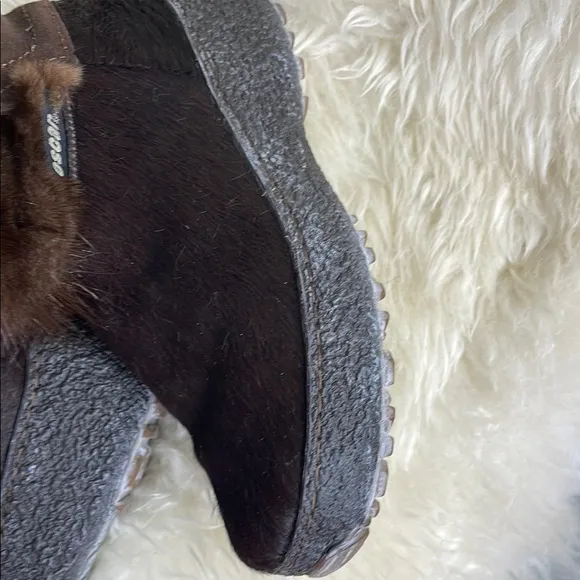 Brown Winter Rain Boots with Plush Fur