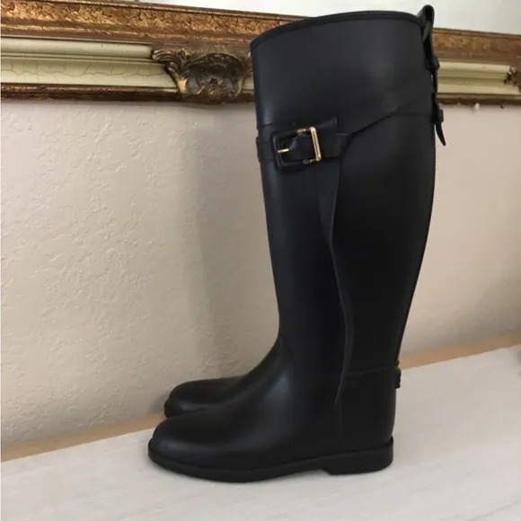 Burberry Belted Equestrian Rain Boots size 36