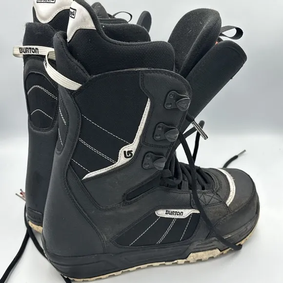 BURTON Invader Black Snowboard Boots Men's Size 8 US Snow Winter Lace Up