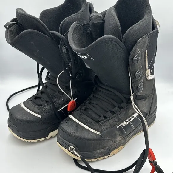 BURTON Invader Black Snowboard Boots Men's Size 8 US Snow Winter Lace Up