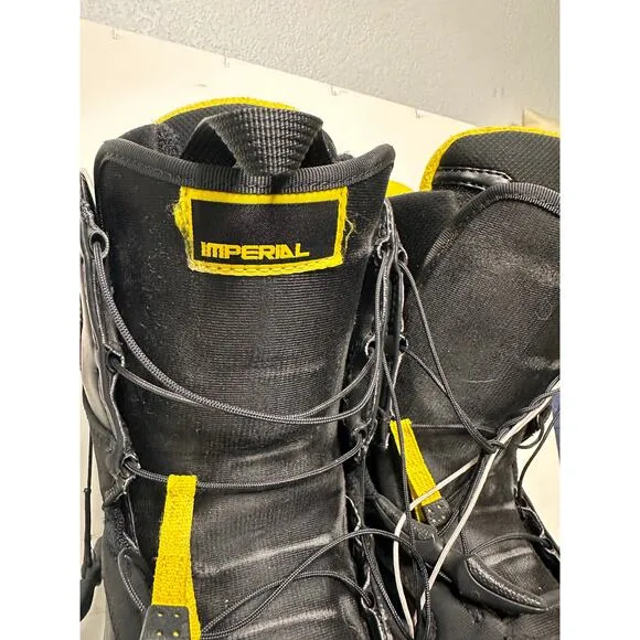 Burton Mens Imprint 3 Imperial Snowboard Snow Black Yellow Boots Size 10