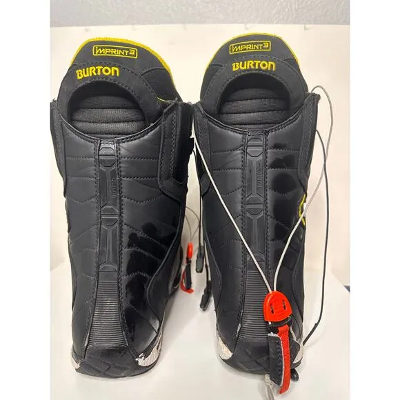 Burton Mens Imprint 3 Imperial Snowboard Snow Black Yellow Boots Size 10