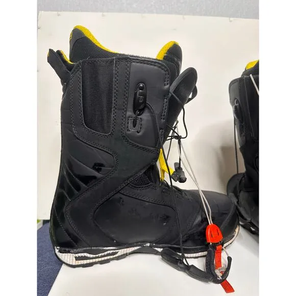 Burton Mens Imprint 3 Imperial Snowboard Snow Black Yellow Boots Size 10