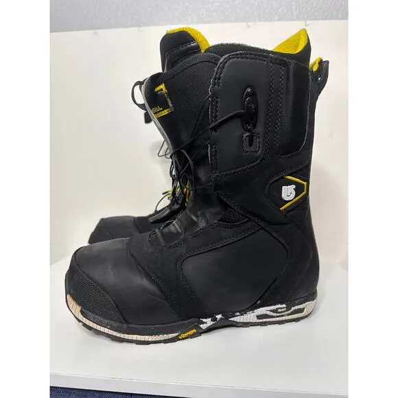 Burton Mens Imprint 3 Imperial Snowboard Snow Black Yellow Boots Size 10