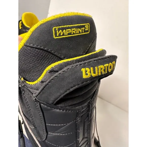 Burton Mens Imprint 3 Imperial Snowboard Snow Black Yellow Boots Size 10