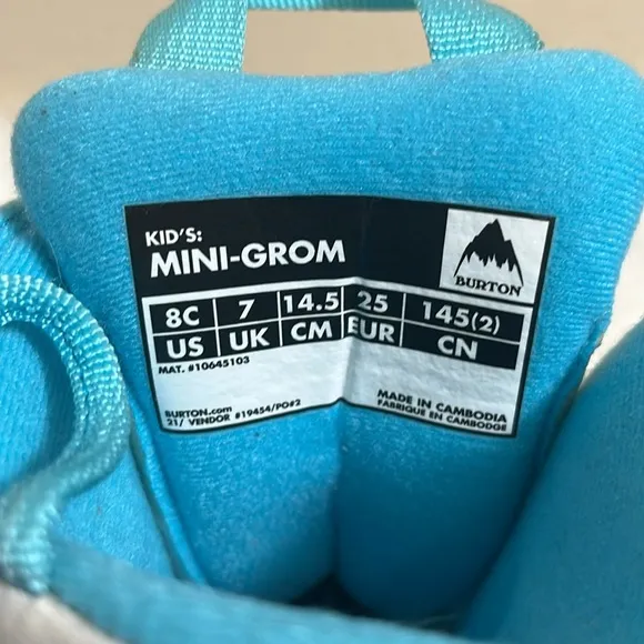 Burton Toddler White Blue Skiing Snow Boots