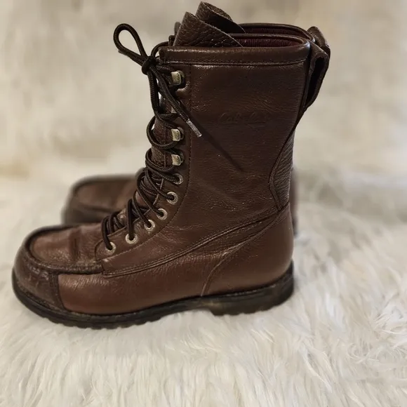Cabela's Brown Hunting Hiking Camping Boots Gore-Tex Vibram Gum Lite Siz…