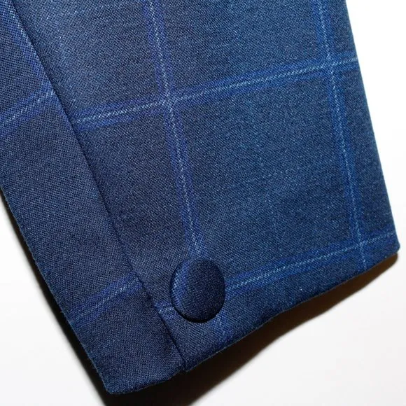 Cabi Blue Windowpane Plaid &quot;Check Blazer&quot;