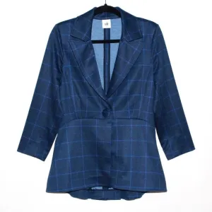 Cabi Blue Windowpane Plaid &quot;Check Blazer&quot;