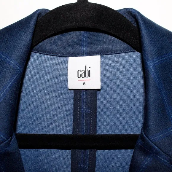 Cabi Blue Windowpane Plaid &quot;Check Blazer&quot;
