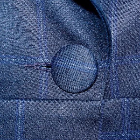 Cabi Blue Windowpane Plaid &quot;Check Blazer&quot;