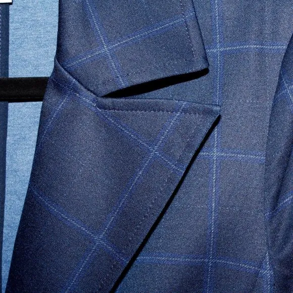 Cabi Blue Windowpane Plaid &quot;Check Blazer&quot;