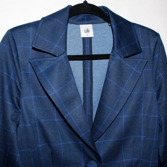 Cabi Blue Windowpane Plaid &quot;Check Blazer&quot;
