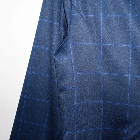 Cabi Blue Windowpane Plaid &quot;Check Blazer&quot;