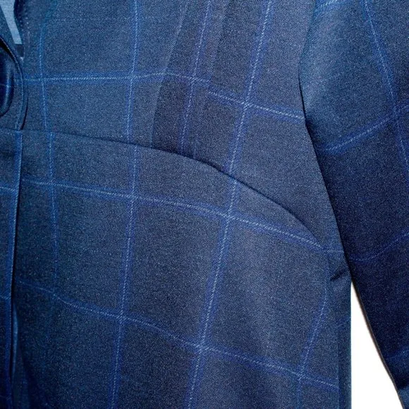 Cabi Blue Windowpane Plaid &quot;Check Blazer&quot;