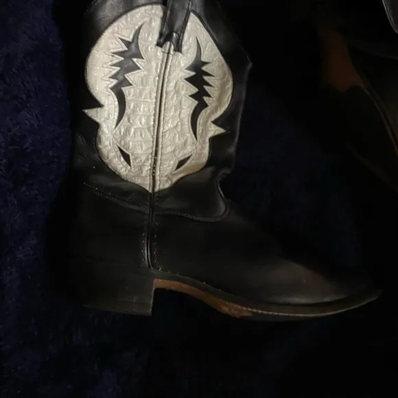 Capezio Black and White Western Cowboy Boots size 8.5