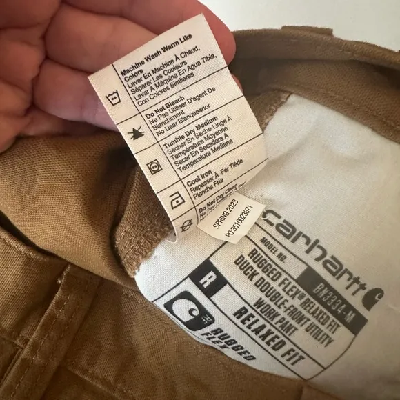 Carhartt Duck Double Front Relaxed Fit Rugged Flex Utility Work Pants NWT 36X34