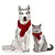 cat christmas hat with muffler, pet dog santa hat and scarf christmas costume for puppy kitten cats and dogs
