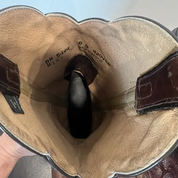 CATTLE BARON BROWN LEATHER SQUARE TOE COWBOY BOOTS #DH5444 8D MADE IN MEXICO